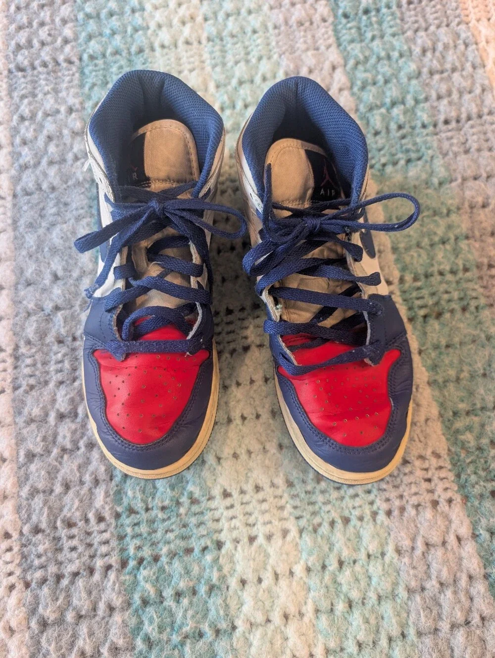 Nike Kids High-Top Sneakers -siE 7  Red / Navy / White
